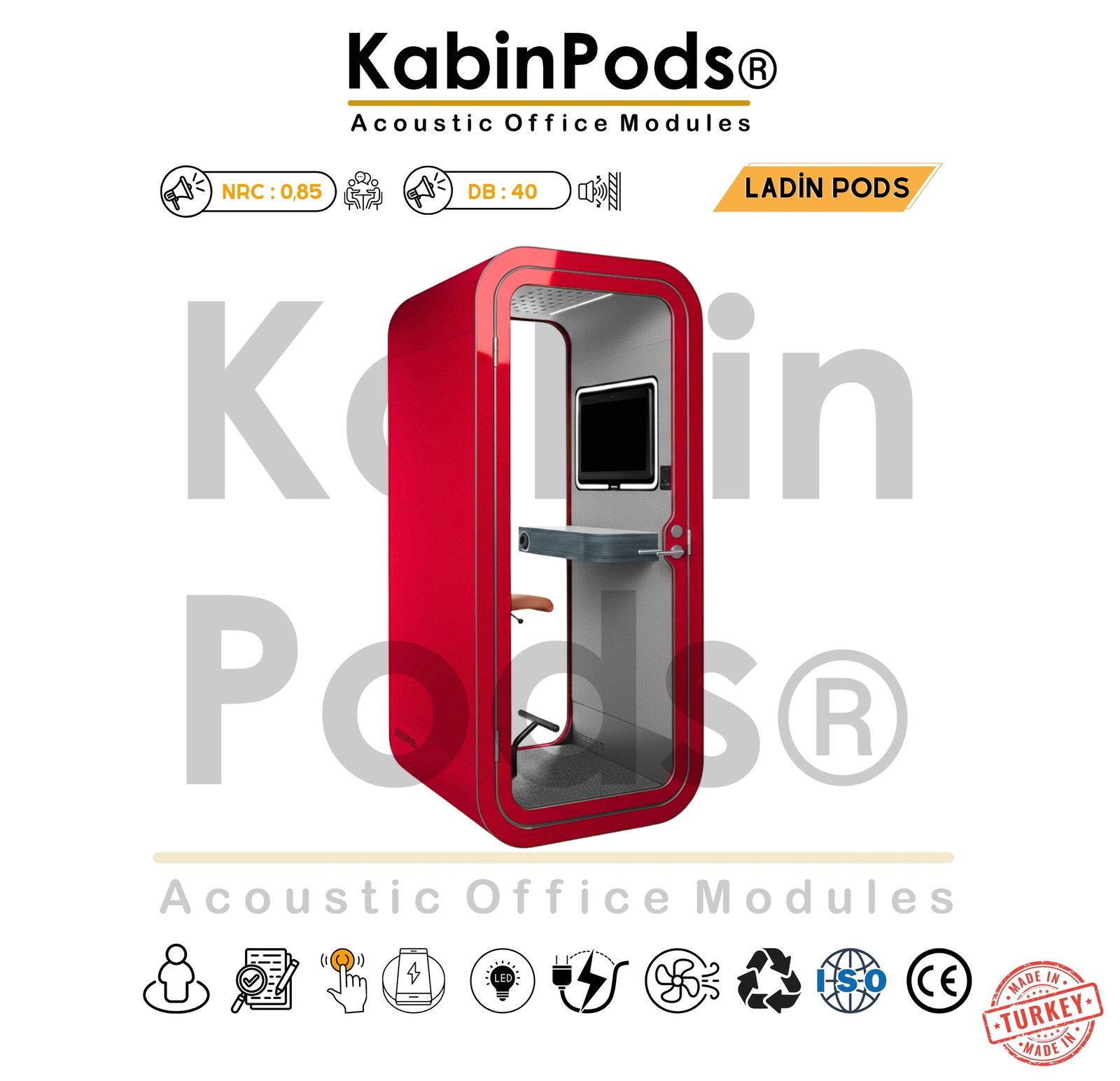 Akustik Telefon Görüşme Kabini